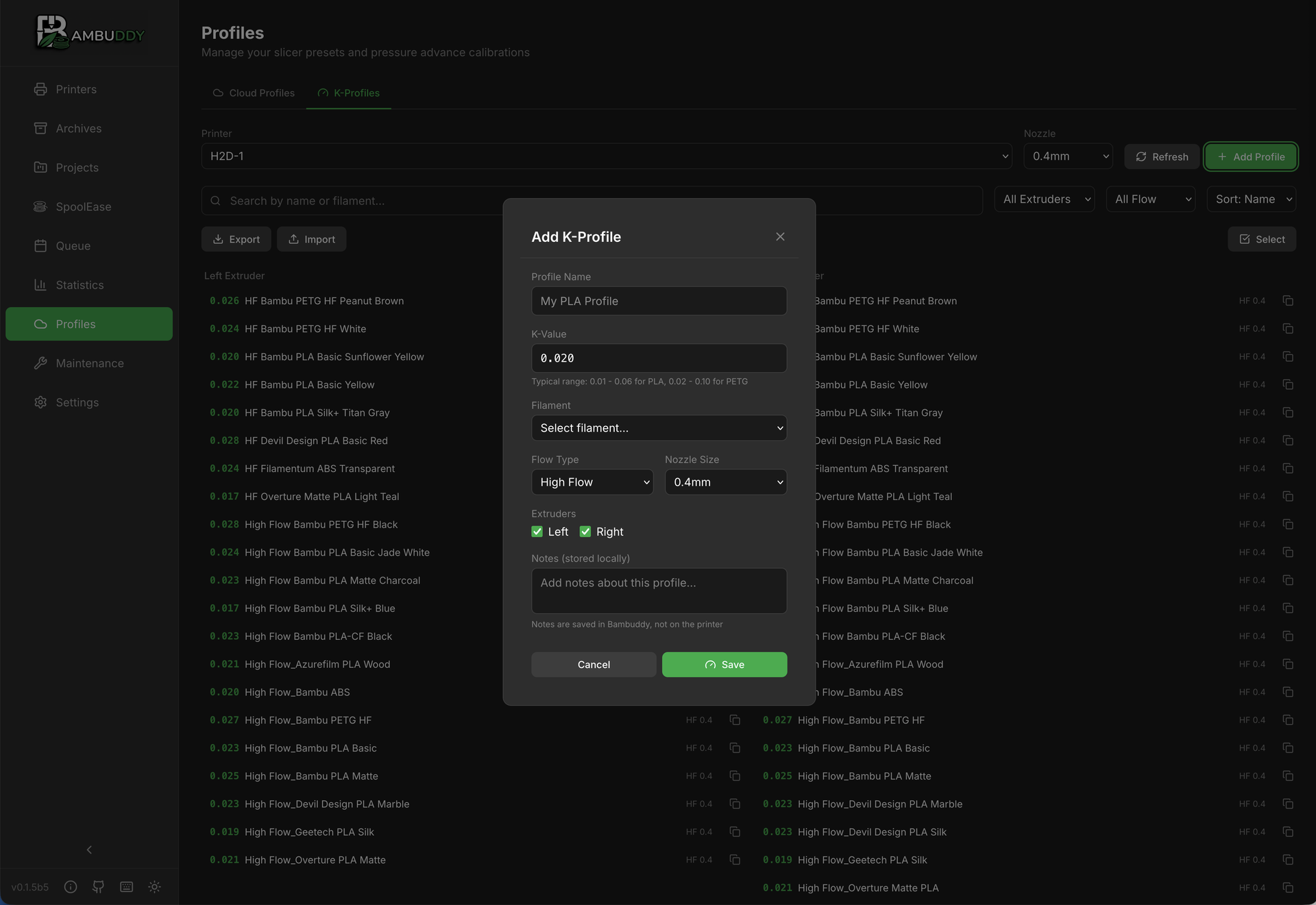 K-Profiles Comparison
